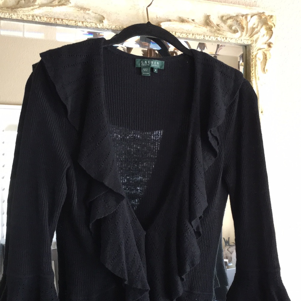 Lauren Ralph Lauren sweater. 100% Linen. Black. M - Picture 2 of 7
